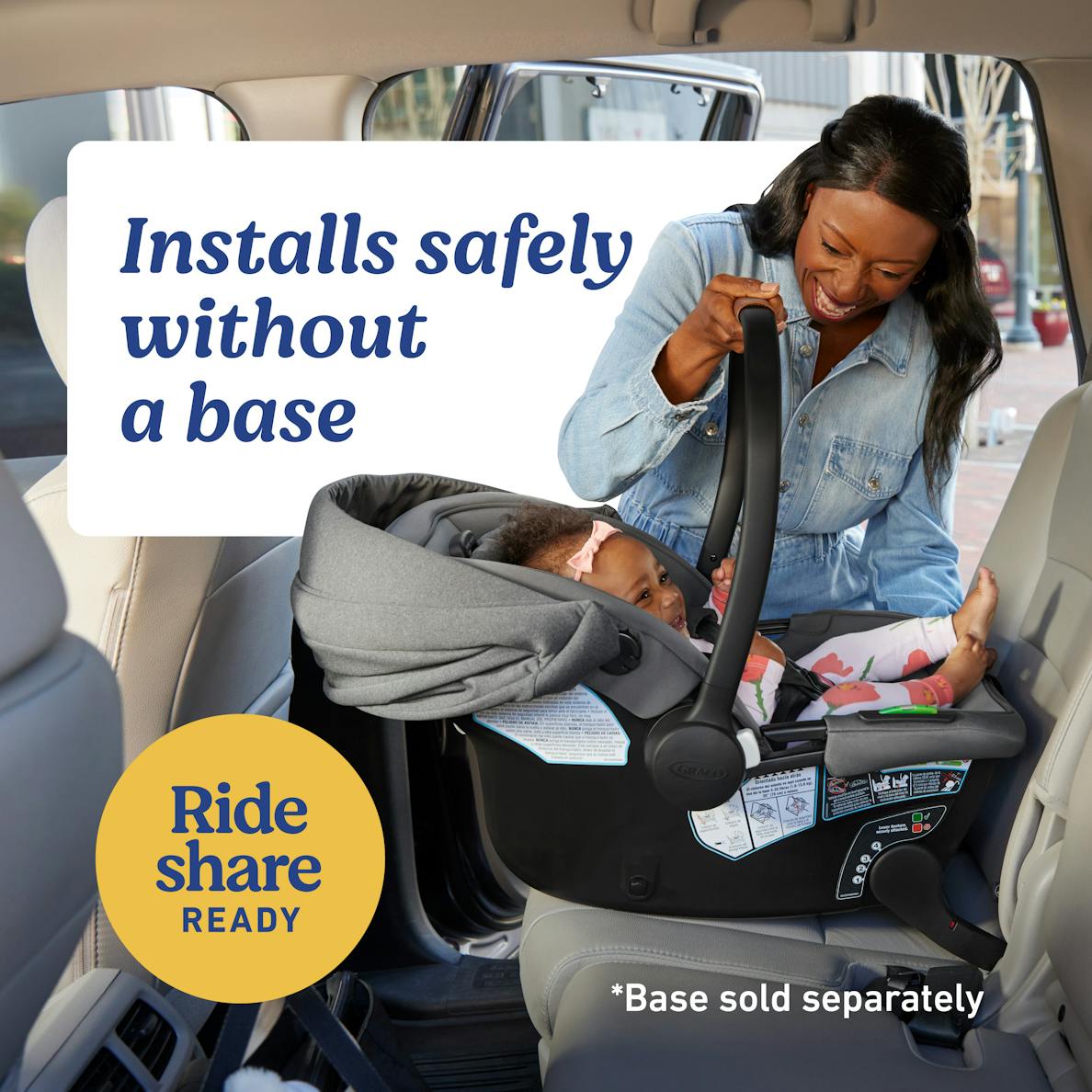 GoMax Baseless Infant Car Seat ft. Insta Install Rigid LATCH