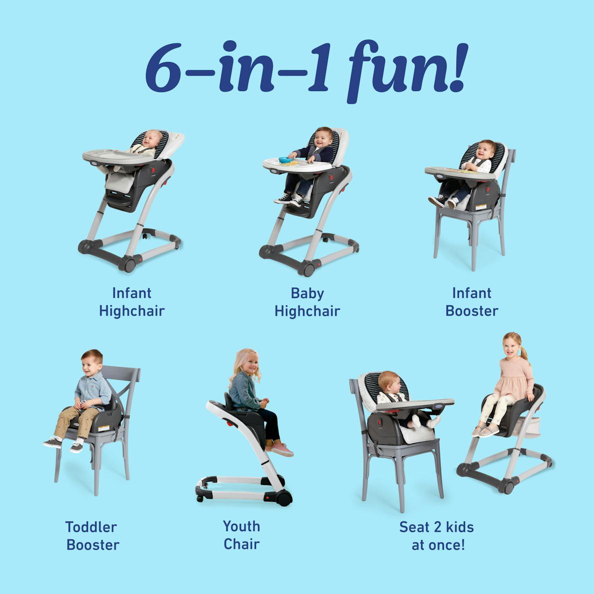 Blossom 6 in 1 Convertible High Chair