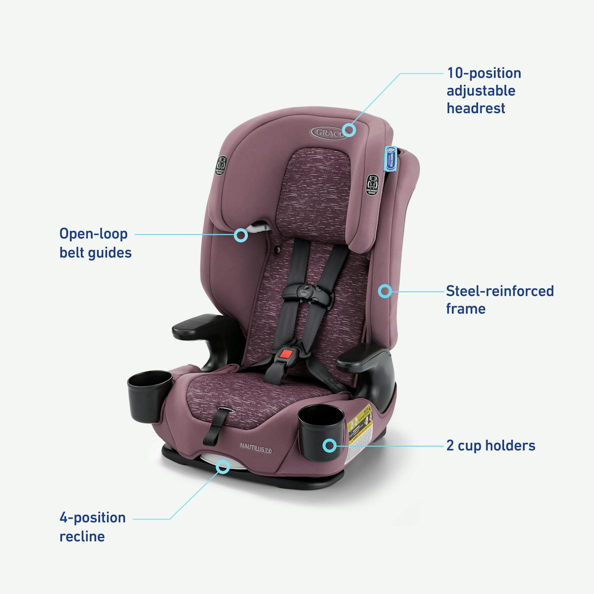 Nautilus 2.0 3 in 1 Harness Booster Car Seat, Kara