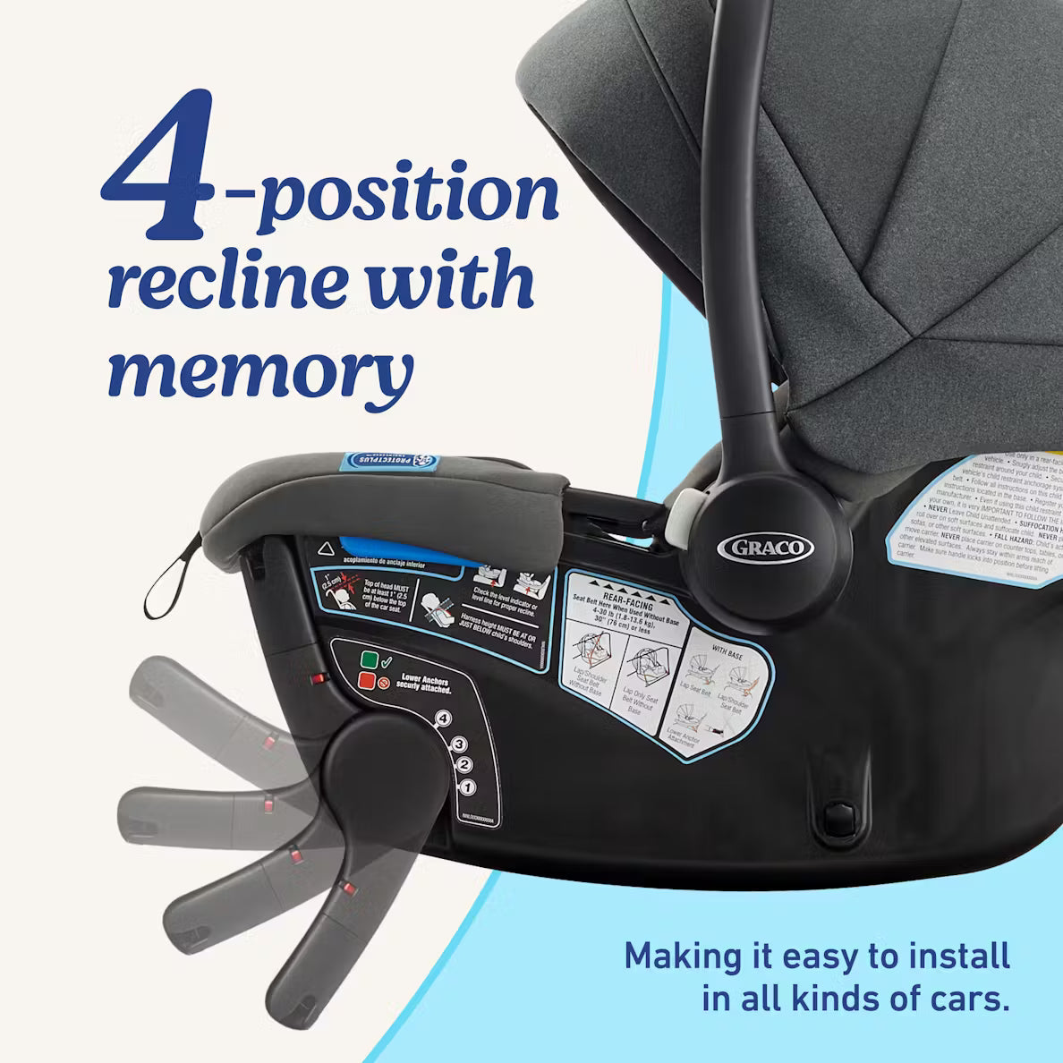 GoMax Baseless Infant Car Seat ft. Insta Install Rigid LATCH