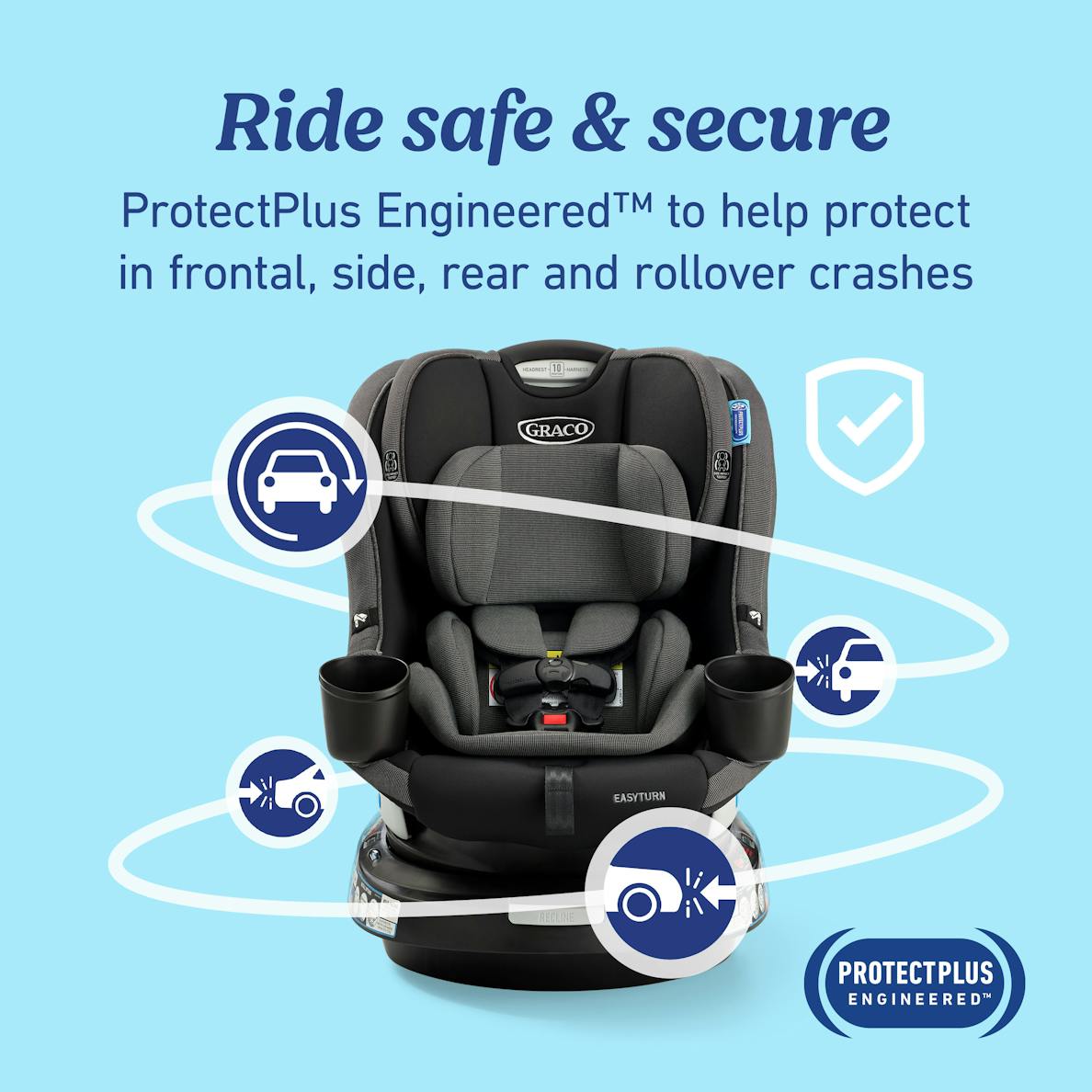 EasyTurn 360 2 in 1 Rotating Convertible Car Seat